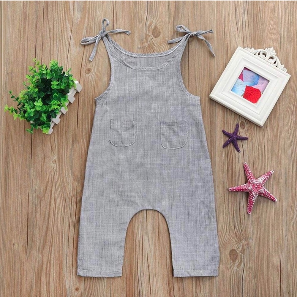 Girls romper tie straps
